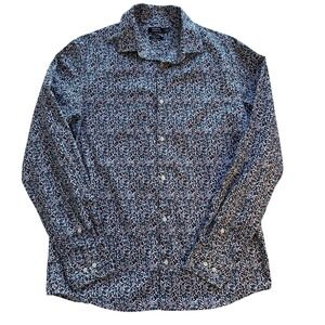 Galeries Lafayette Floral Print Men's Long Sleeve Button Down Shirt Size 41/42‎